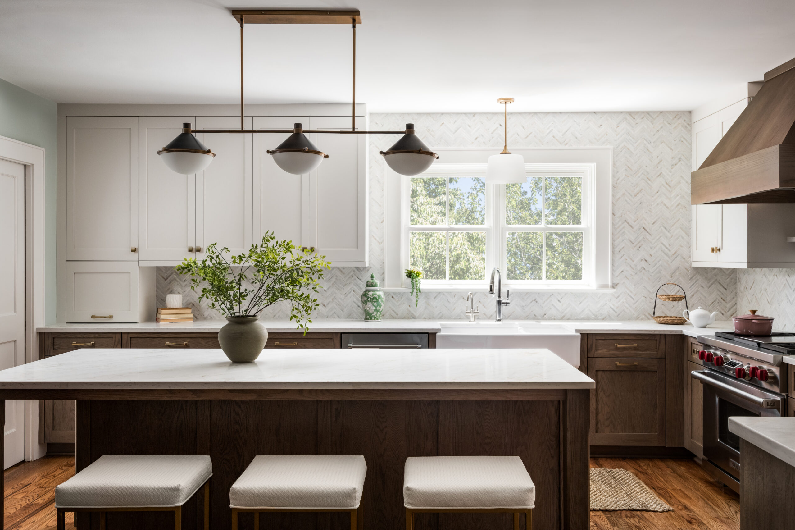 Custom kitchen in luxury Myers Park Charlotte NC home by Springdale Custom Builders